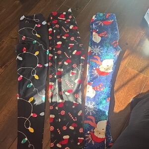 LuLaRoe Kids Leggings - Festive Multicolor Designs